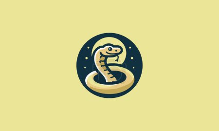 Ilustración de Dibujos animados serpiente vector ilustración mascota diseño - Imagen libre de derechos