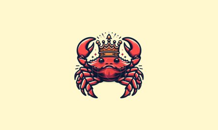 Illustration for Crab wearing crown vector illustration mascot design - Royalty Free Image