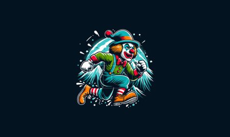 Illustration for Clown running on mountain vector illustration artwork design - Royalty Free Image