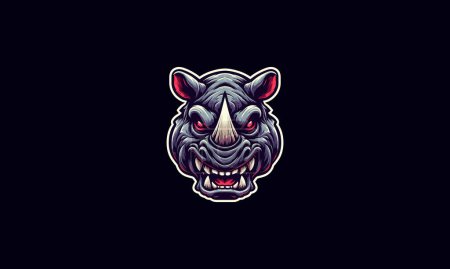 Illustration for Head rhino angry vector logo design - Royalty Free Image