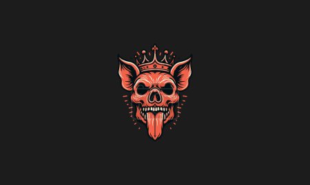 head pig skull wearing crown vector design