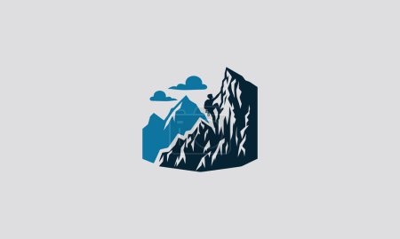 someone is climbing a high hill vector flat design