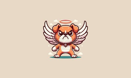 dog angry with wings vector illustration mascot design