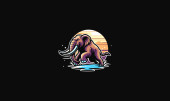 mammoth vector illustration flat design logo hoodie #707003022