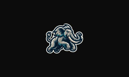 illustration vectorielle mammouth logo design plat