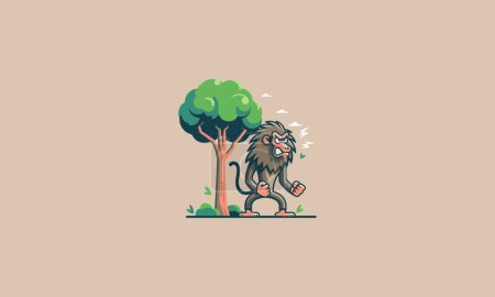 monkey angry with tree vector flat design