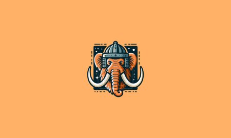 Illustration for Elephant wearing helmet vector illustration mascot design - Royalty Free Image