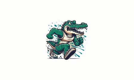 Illustration for Crocodile running angry vector mascot design - Royalty Free Image
