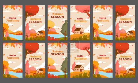 happy autumn vector illustration flat design
