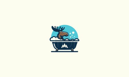 moose grooming vector illustration logo design