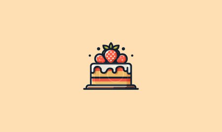 cake chocolate vector illustration flat design logo