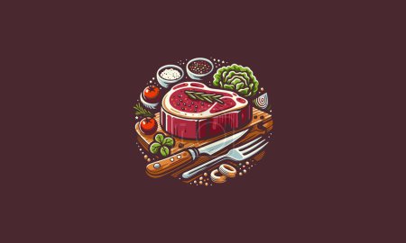 beef steak vector illustration flat design