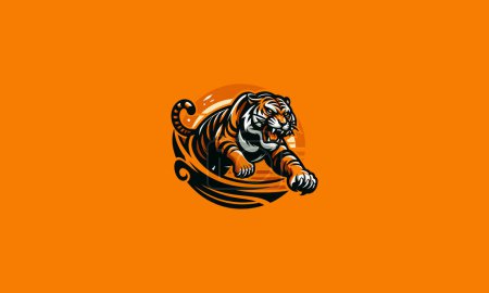 tiger attack angry vector mascot design