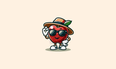 Illustration for Character apple red smile vector mascot design - Royalty Free Image