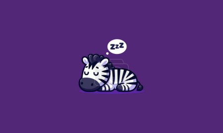 zebra sleep vector illustration flat design
