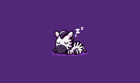 zebra sleep vector illustration flat design