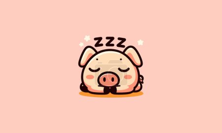 illustration vectorielle du sommeil de porc conception de la mascotte