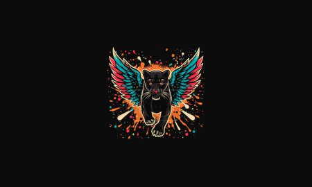 panther with wings vector artwork design