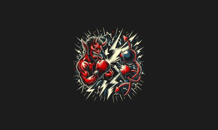 devil boxing vector illustration flat design