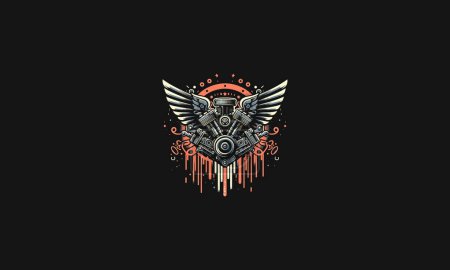 machine with wings vector illustration artwork design