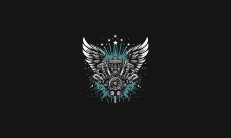 machine with wings vector illustration artwork design
