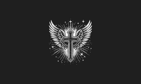 Illustration for Cross with wings vector illustration artwork design - Royalty Free Image