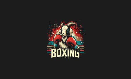 Illustration for Goat boxing vector illustration artwork design - Royalty Free Image