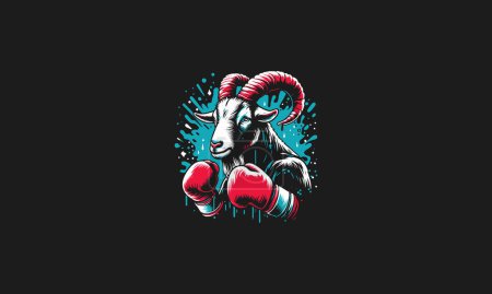 goat boxing vector illustration artwork design