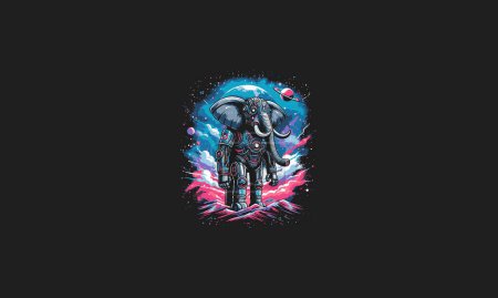 Illustration for Elephant robot lightning background vector design - Royalty Free Image