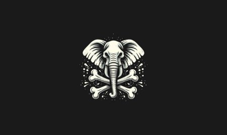 Ilustración de Cabeza elefante hueso vector ilustración arte diseño - Imagen libre de derechos