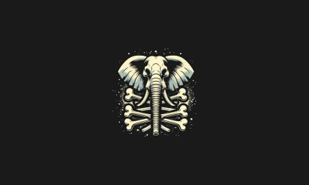 Illustration for Head elephant bone vector illustration artwork design - Royalty Free Image