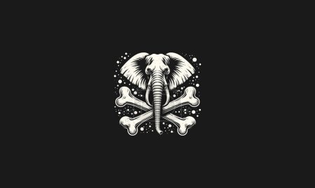Illustration for Head elephant bone vector illustration artwork design - Royalty Free Image