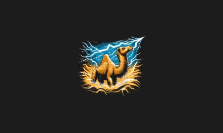 camel with lightning vector illustration artwork design