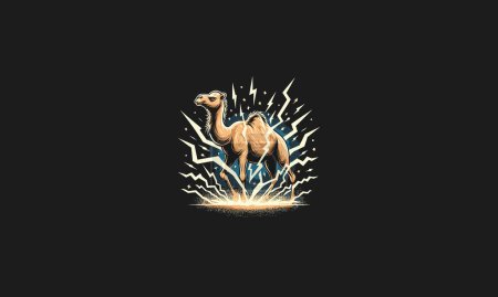 camello con ilustración de vectores de rayos diseño de obras de arte