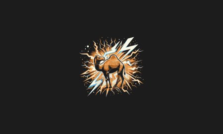 camel with lightning vector illustration artwork design