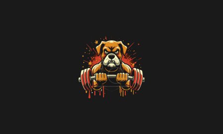 dog angry gym vector illustration mascot design