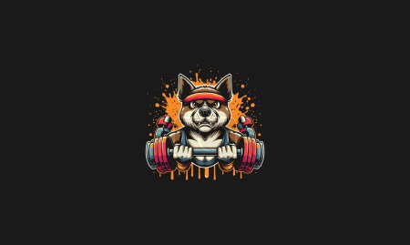 dog angry gym vector illustration mascot design