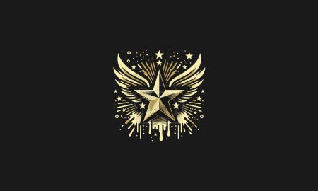 star with wings vector illustration flat design