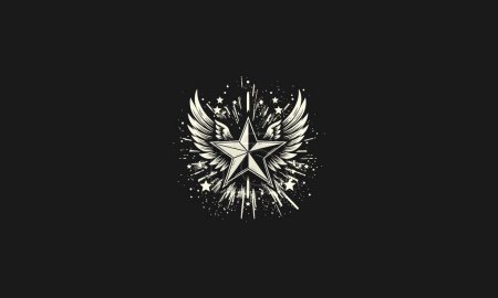 Illustration for Star with wings vector illustration flat design - Royalty Free Image