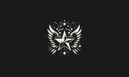 Illustration for Star with wings vector illustration flat design - Royalty Free Image