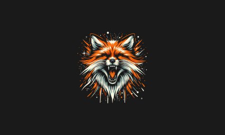 head fox roar vector illustration flat design