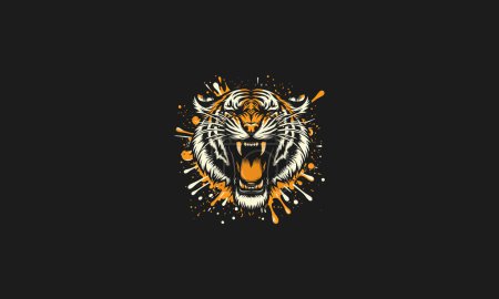 head tiger roar vector illustration mascot design