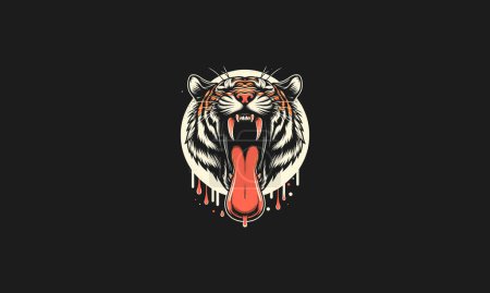 Kopf Tiger brüllen Vektor Illustration Maskottchen-Design
