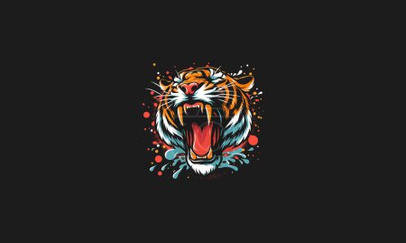 Kopf Tiger brüllen Vektor Illustration Maskottchen-Design