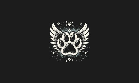 Illustration for Paws with wings vector illustration flat design - Royalty Free Image