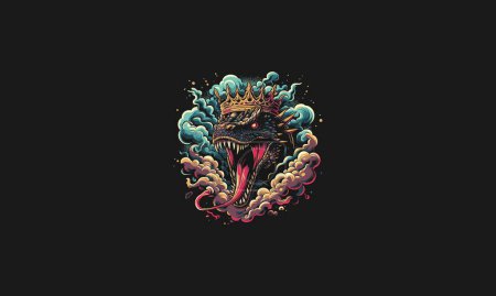comodo dragon with flames vector artwork design