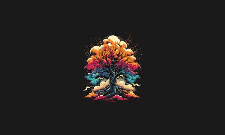 big tree full color vector illustration artwork design