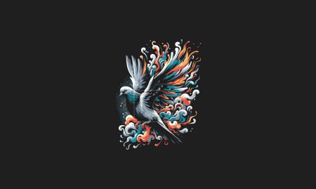 Illustration for Pigeon flying vector illustration artwork design - Royalty Free Image