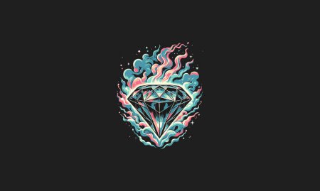 diamond on cloud vector illustration artwork design