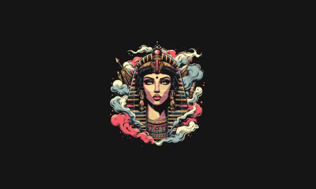 Ilustración de Cleopatra with smoke vector illustration artwork design - Imagen libre de derechos